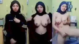 Ukhti Berjilbab Hitam Bikin Konten Mesum Telanjang Bulat