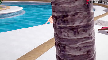 Anzu Mazaki Digoyang Hingga Tumpah Di Kolam Renang | Adegan Panas Yu-gi-oh Dengan Bikini Dan Step Fantasy