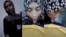 Jilbab Manis Ngeces Kontol Pacar Sampe Basah Kuyup.